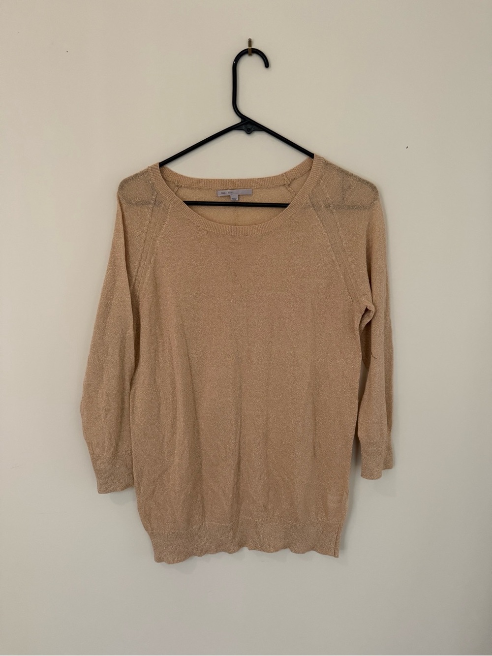 GAP Light Beige Sparkly Knit Long Sleeve